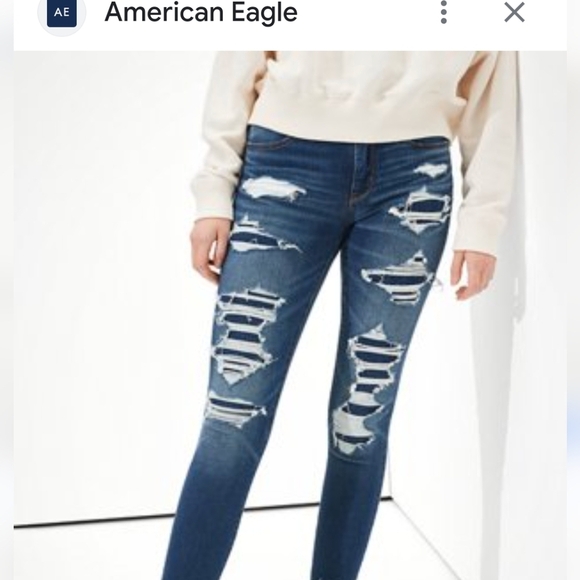 AE Dream Patched Jegging women's cropped size 2 - Picture 9 of 9